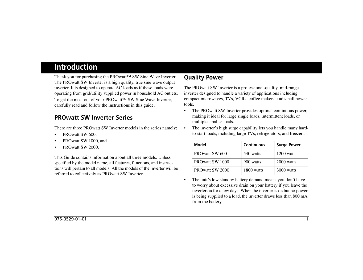 Xantrex Pro Wattsw 1000 Inverter