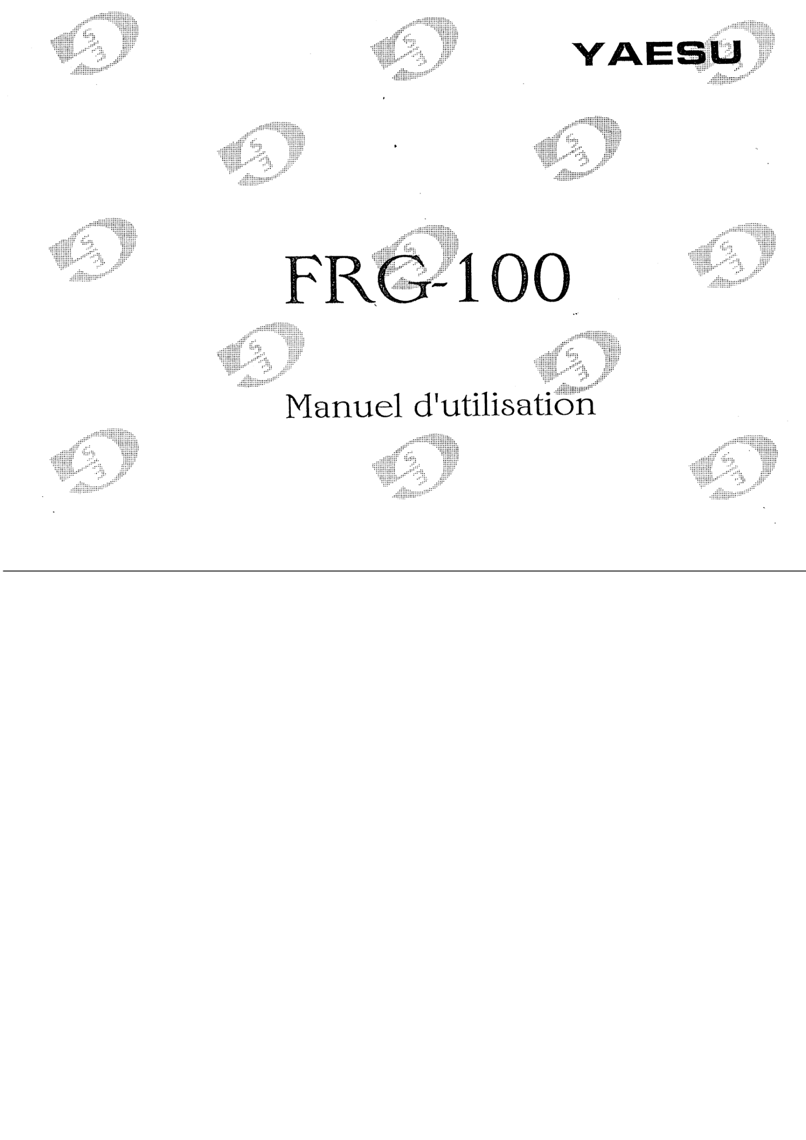 Yaesu: Frg 100 manuel utilisation Yaesu Frg 100 Hf Radio Receiver