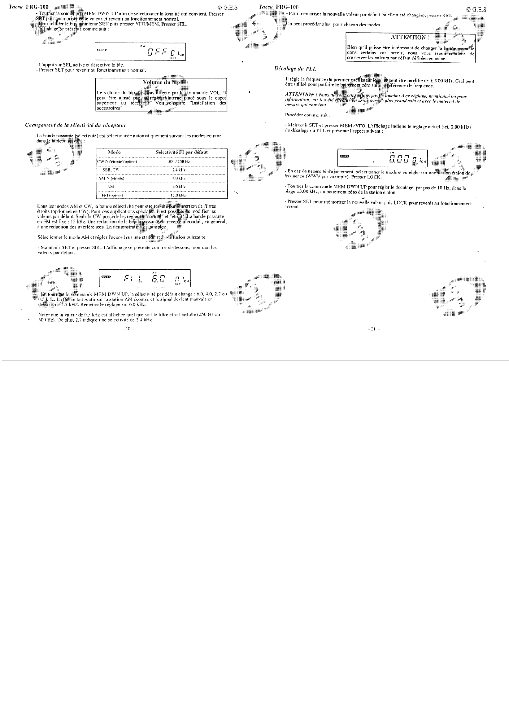 Frg 100 manuel utilisation
