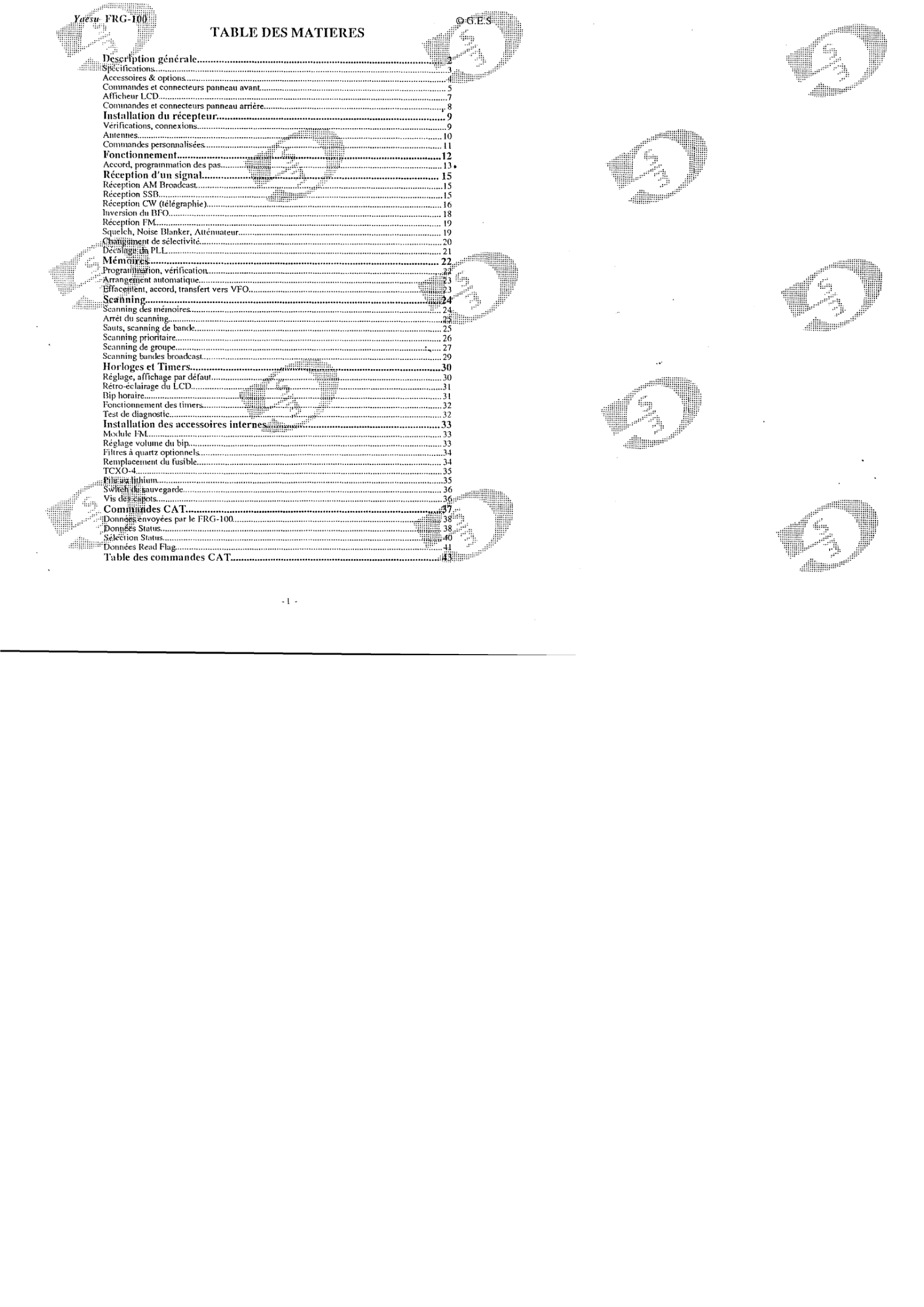 Frg 100 manuel utilisation