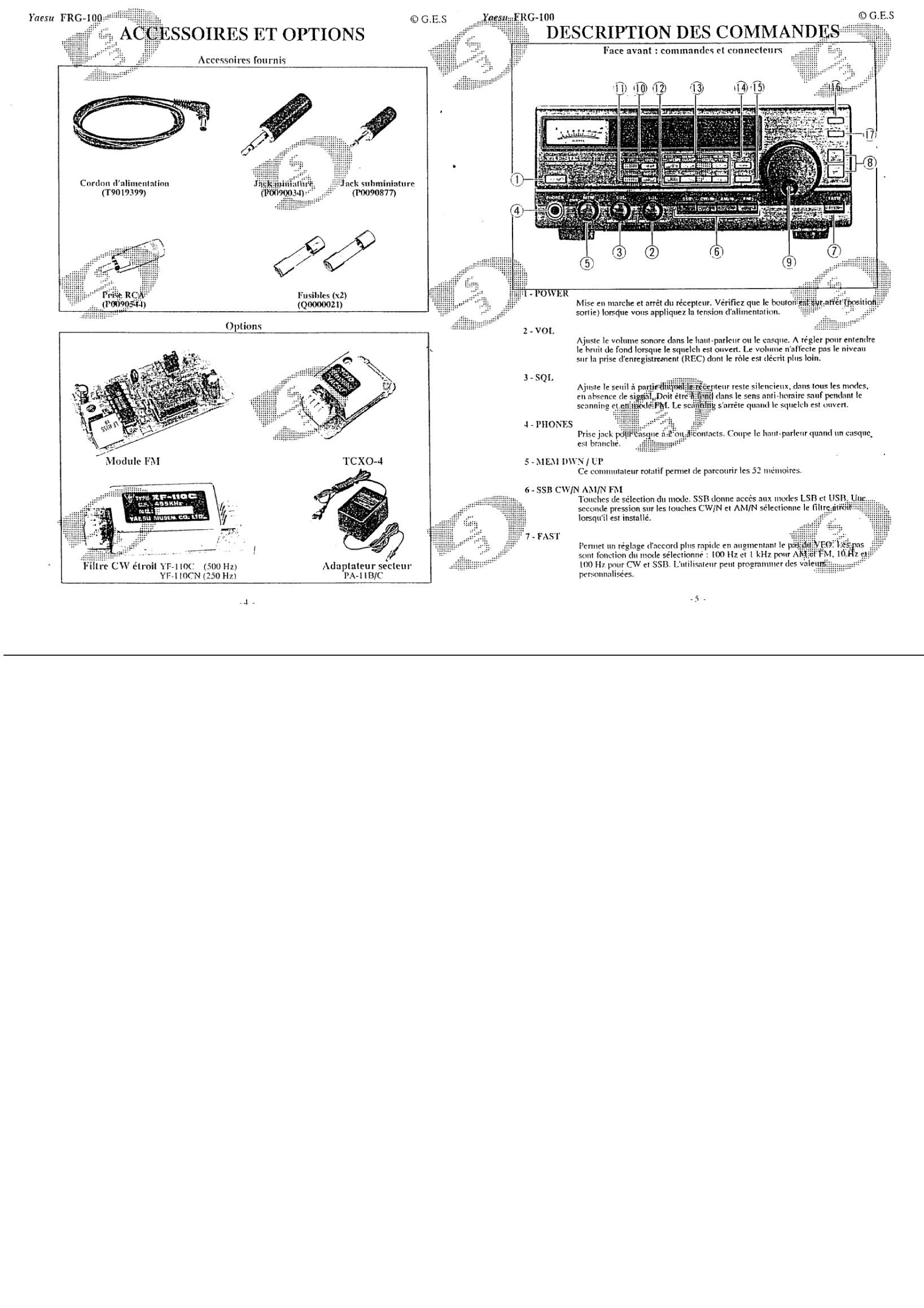 Frg 100 manuel utilisation