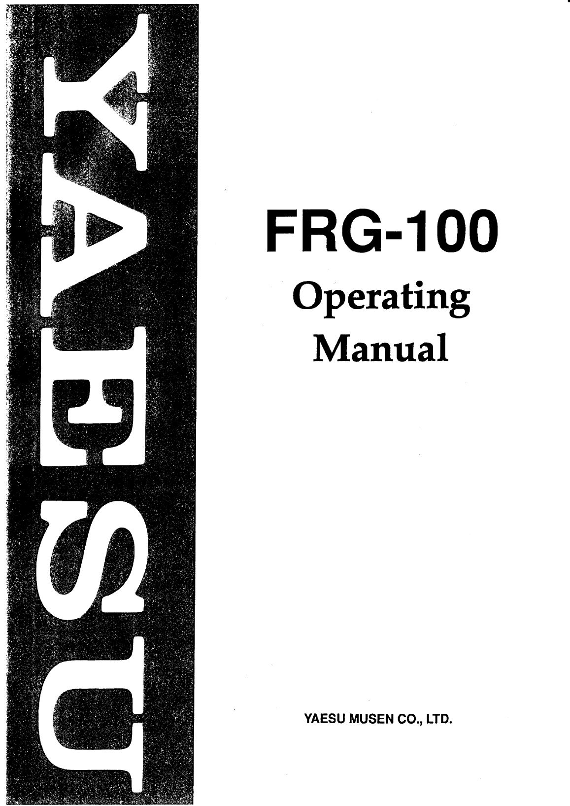 Yaesu: Frg 100 user man Yaesu Frg 100 Hf Radio Receiver