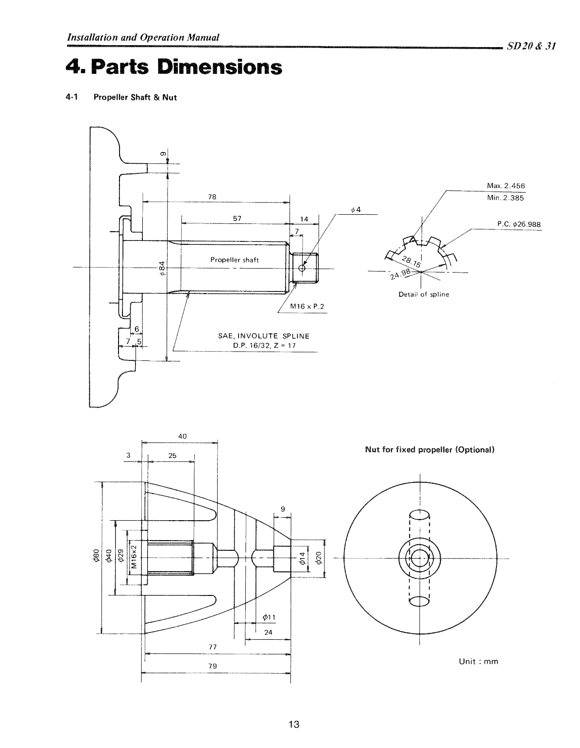 3ym30 sd: Yanmar Saildrive Engine 29hp/22.1kw Owners Manual
