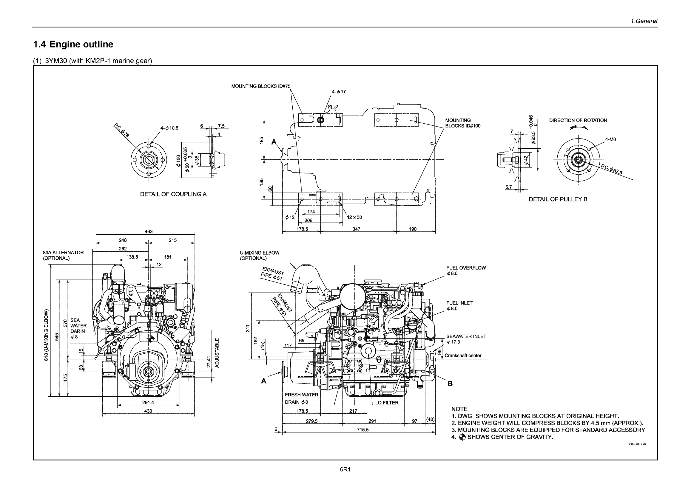 '2ym15 : Yanmar Inboard Engine 14hp/10.3kw Service Manual'