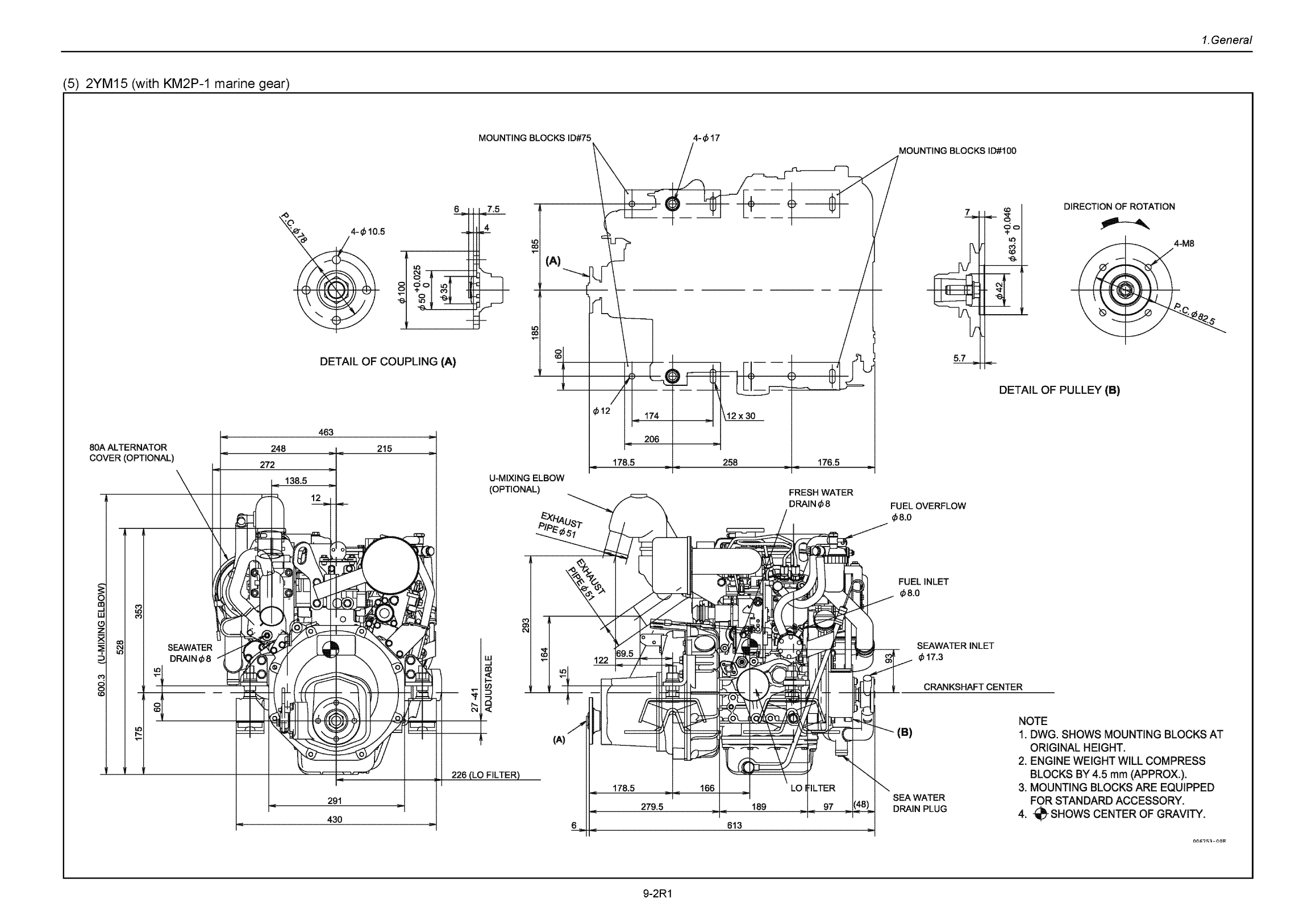 '2ym15 : Yanmar Inboard Engine 14hp/10.3kw Service Manual'