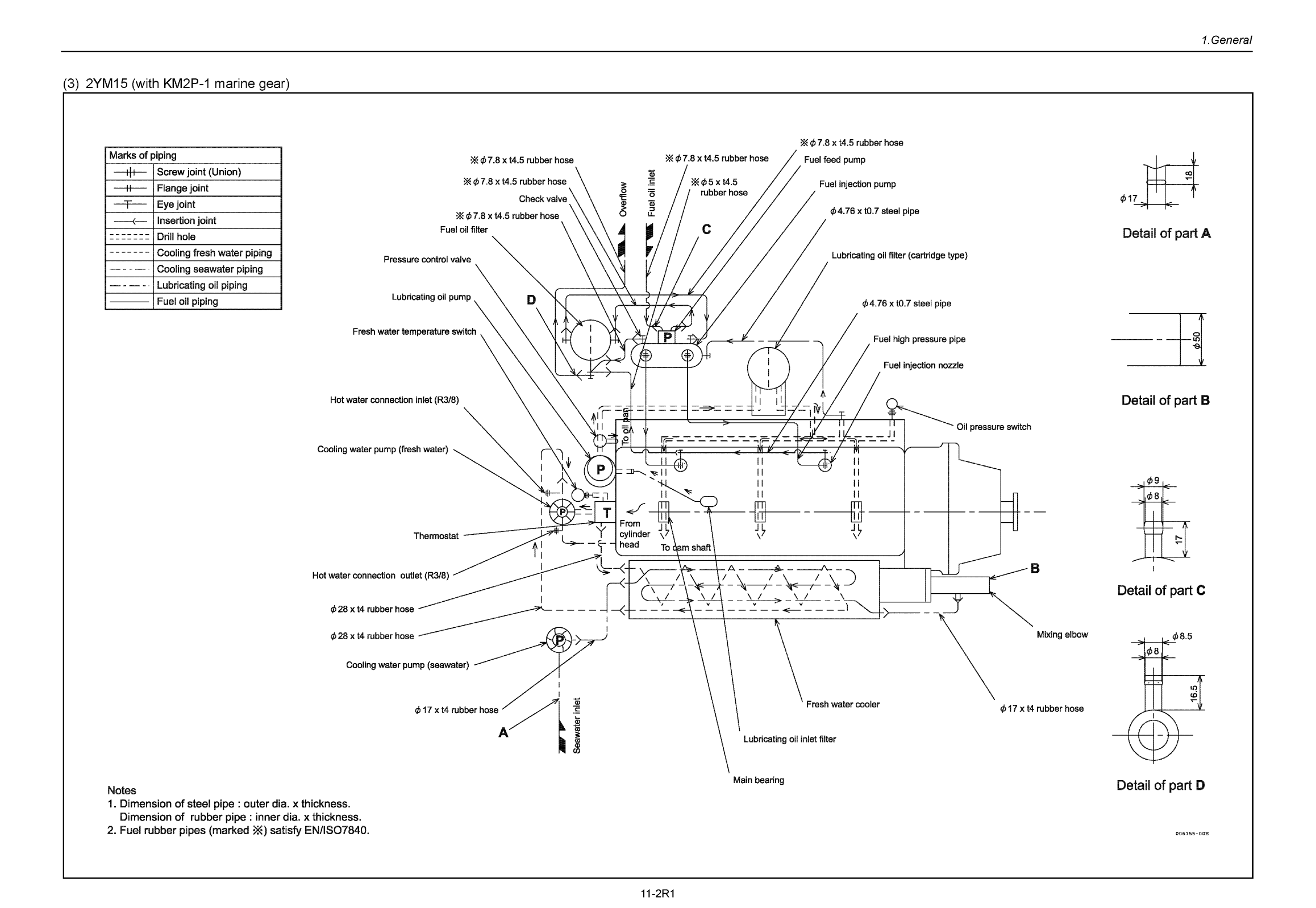 '2ym15 : Yanmar Inboard Engine 14hp/10.3kw Service Manual'