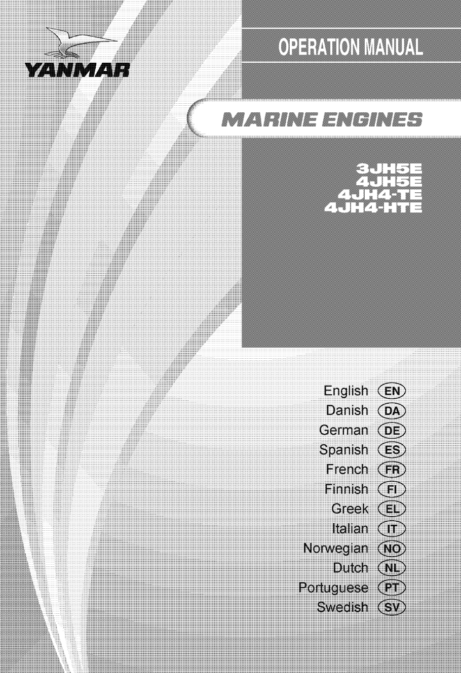3jh5 e: Yanmar Inboard Engine 39hp/29.4kw Owners Manual