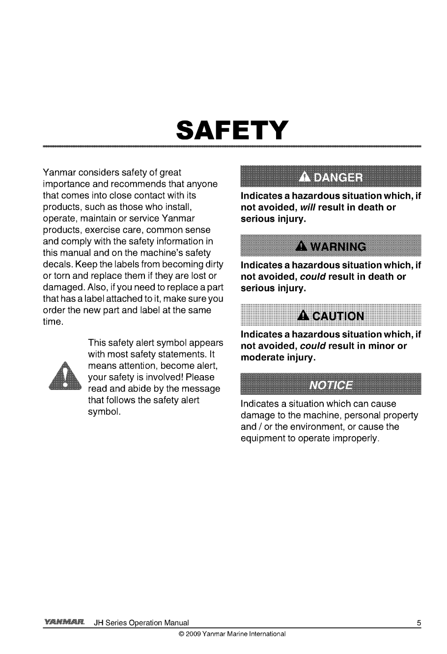 '3jh5 e: Yanmar Inboard Engine 39hp/29.4kw Owners Manual'
