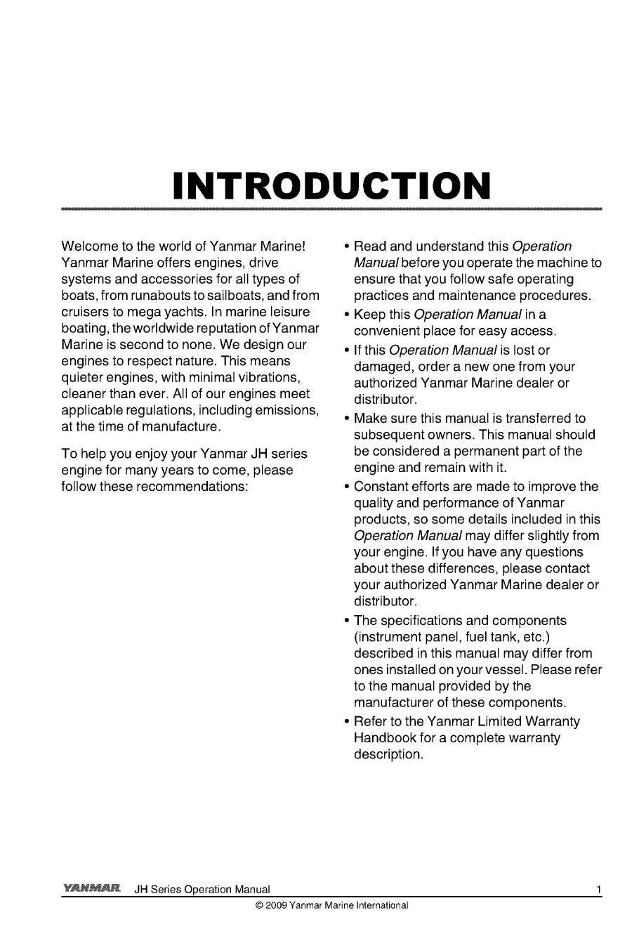 3jh5 e: Yanmar Inboard Engine 39hp/29.4kw Owners Manual