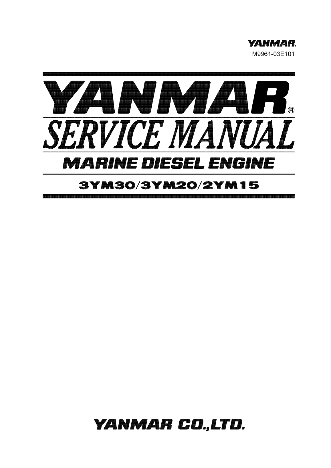3ym30: Yanmar Inboard Engine 29hp/22.1kw Service Manual