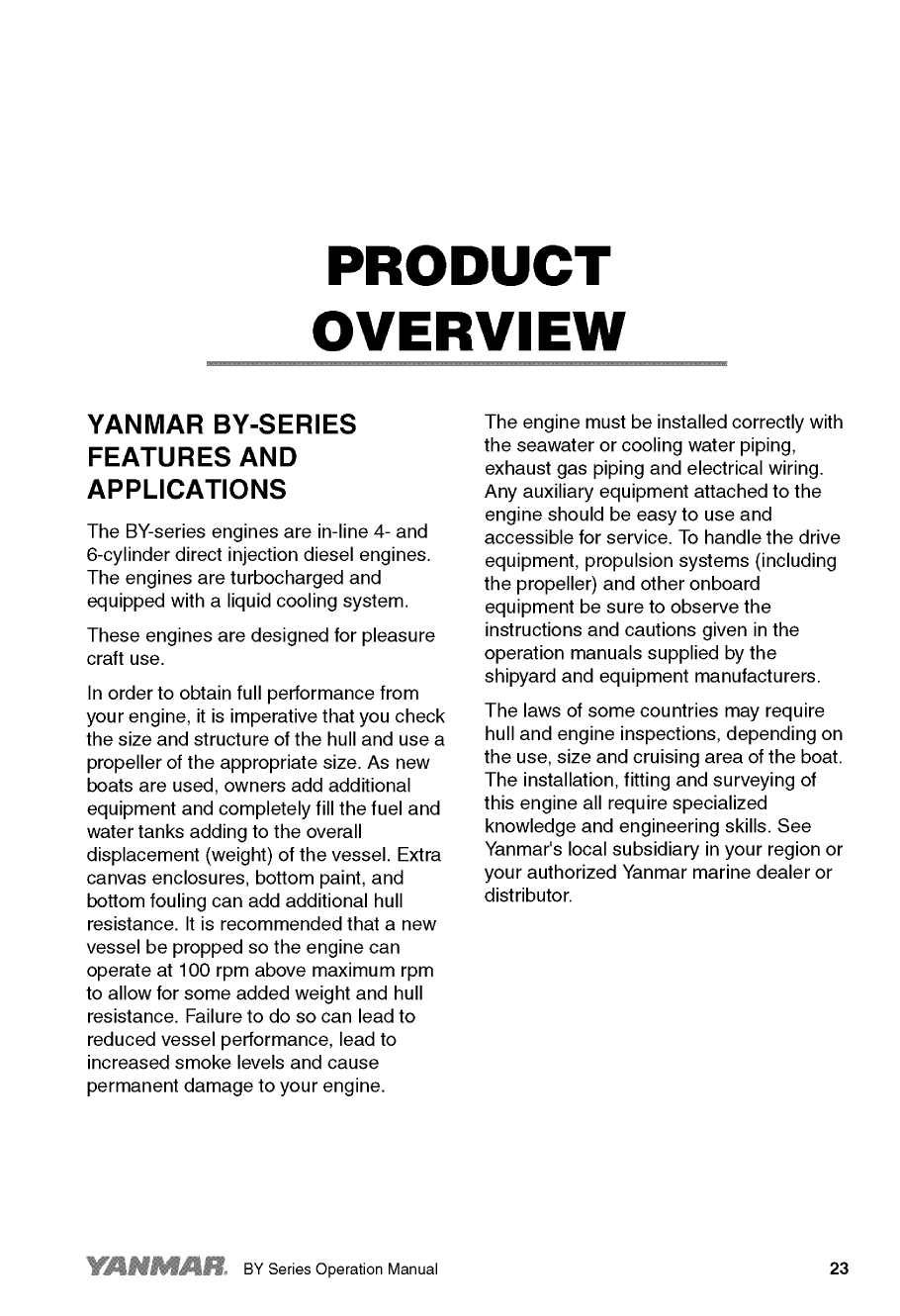 '6by2 260: Yanmar Inboard Engine 260hp/191kw Owners Manual'