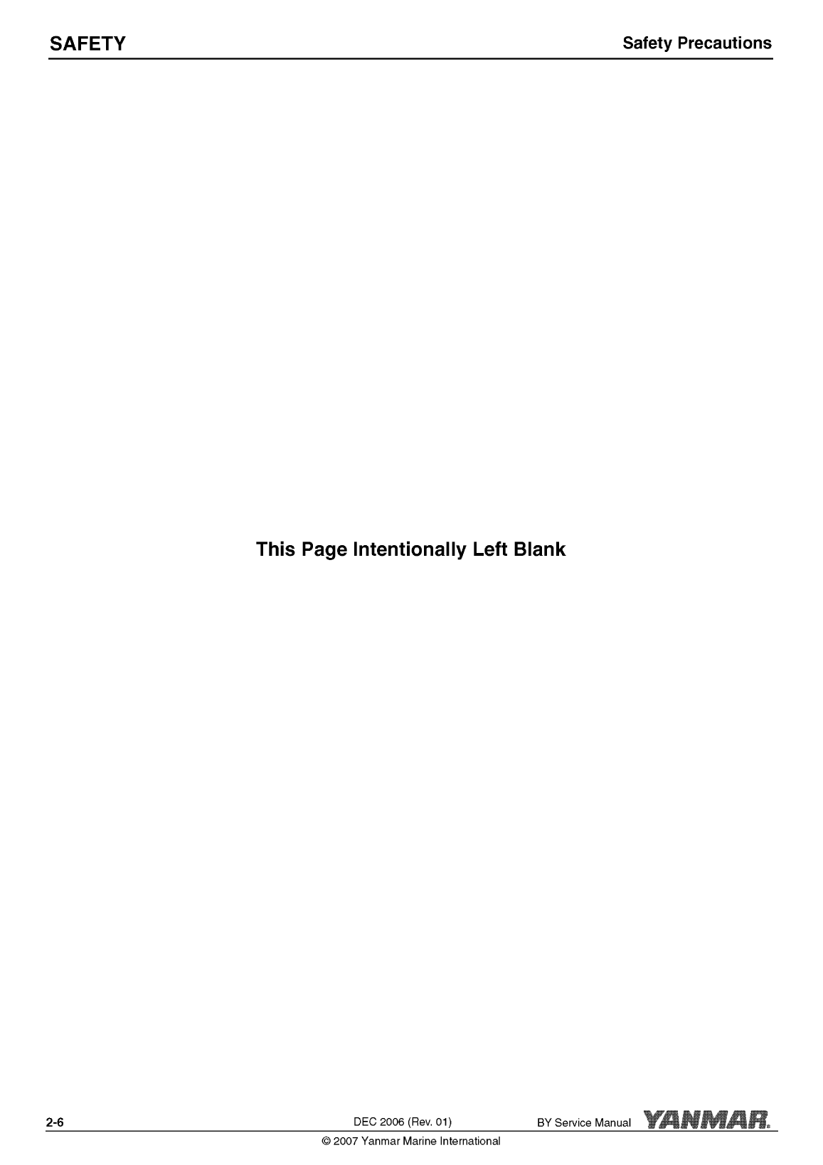 6by2 260: Yanmar Inboard Engine 260hp/191kw Service Manual