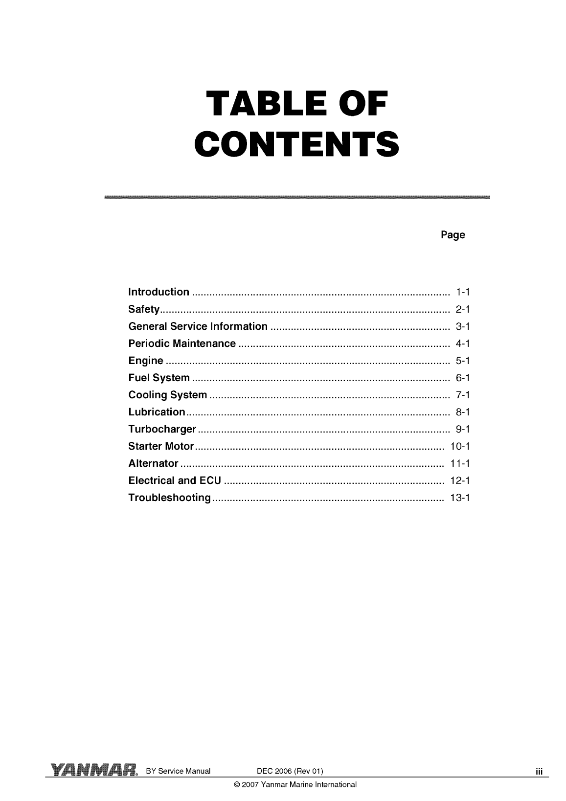 6by2 260: Yanmar Inboard Engine 260hp/191kw Service Manual