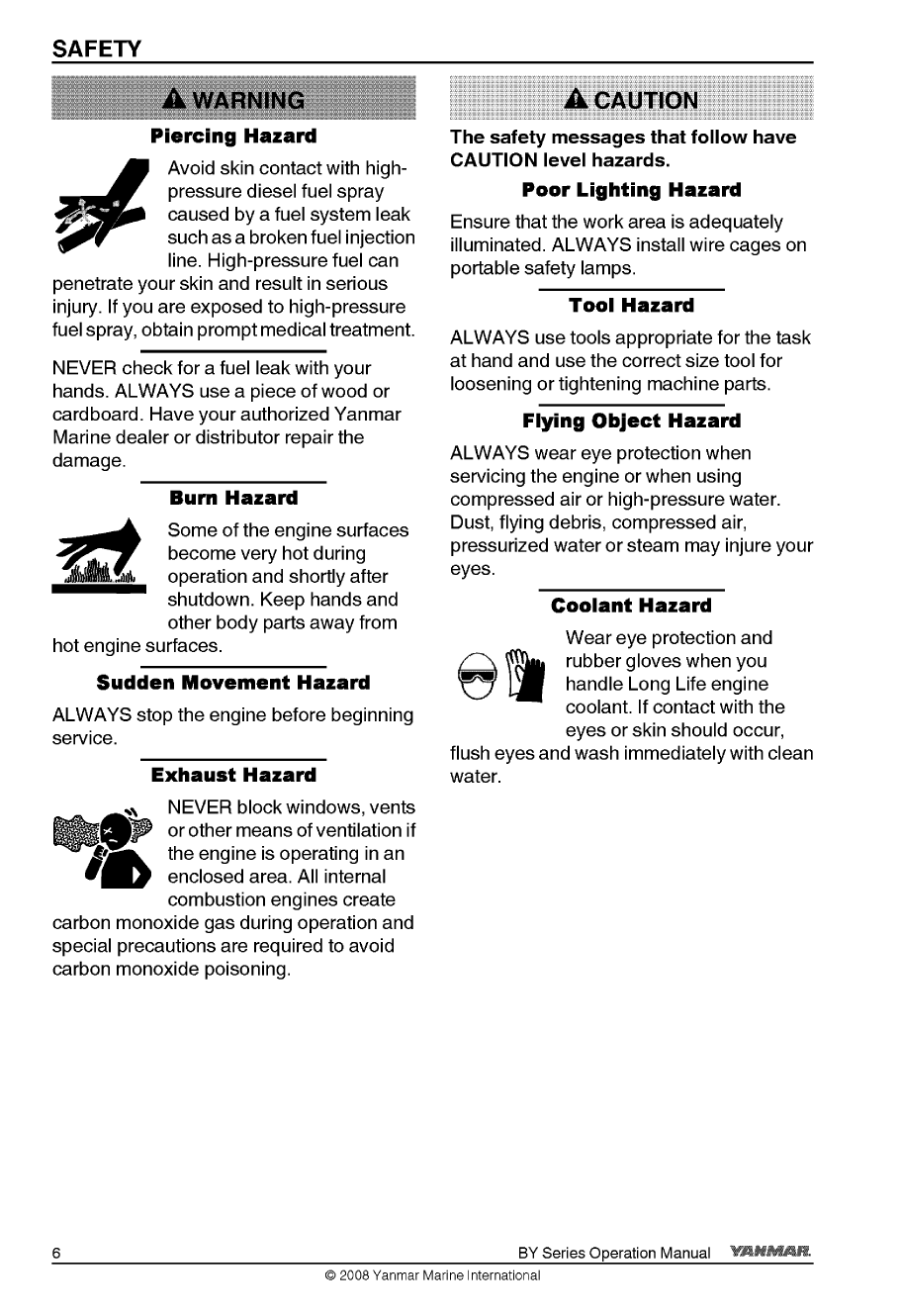 '6by2 220z: Yanmar Diesel Sterndrive Engine 220hp/162kw Bravo 2 Owners Manual'