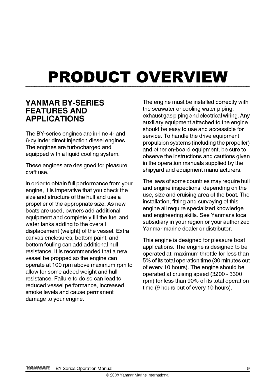 4by2 180z: Yanmar Diesel Sterndrive Engine 180hp/132kw Bravo 2 Owners Manual