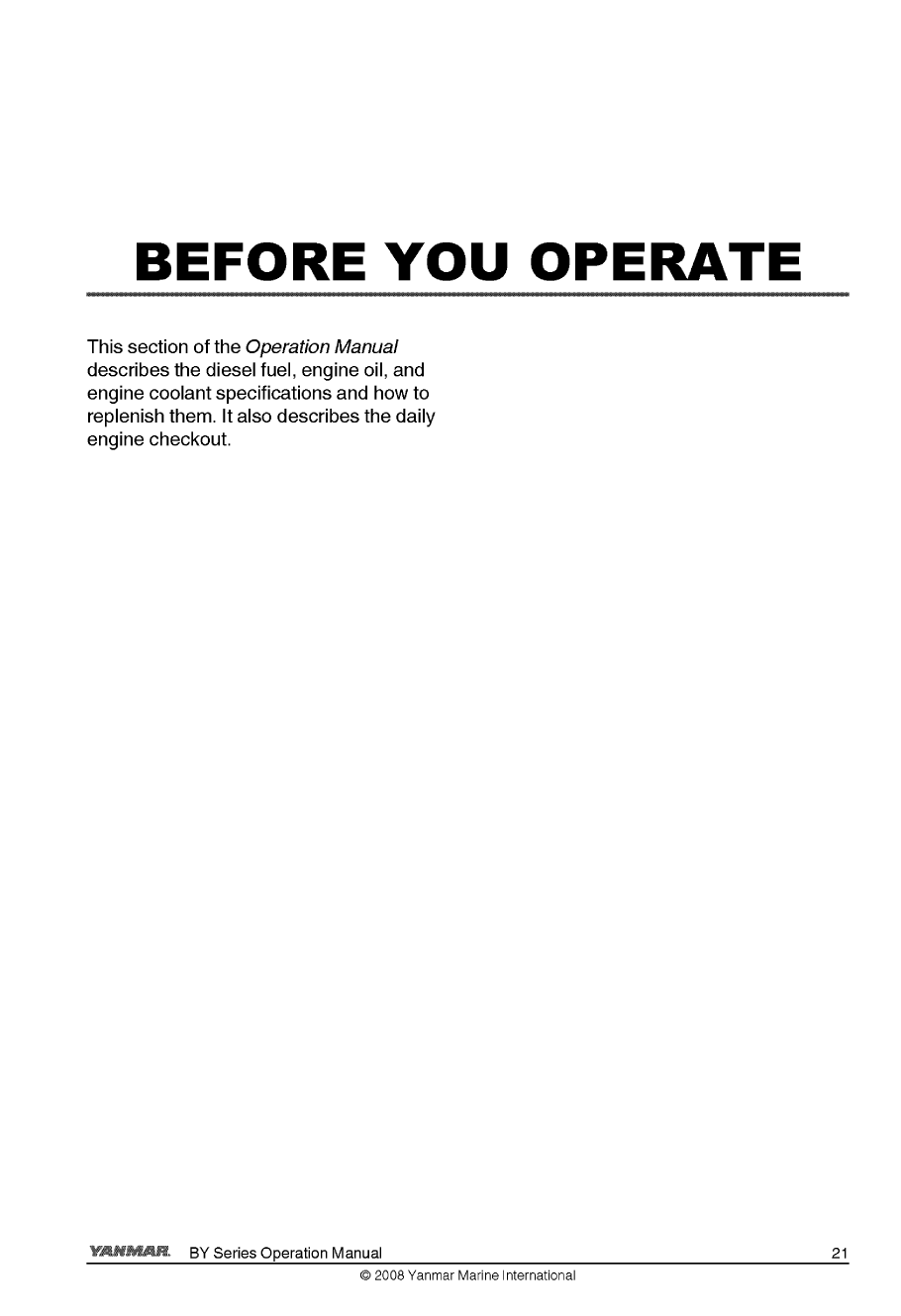 4by2 150z: Yanmar Diesel Sterndrive Engine 150hp/110kw Bravo 2 Owners Manual