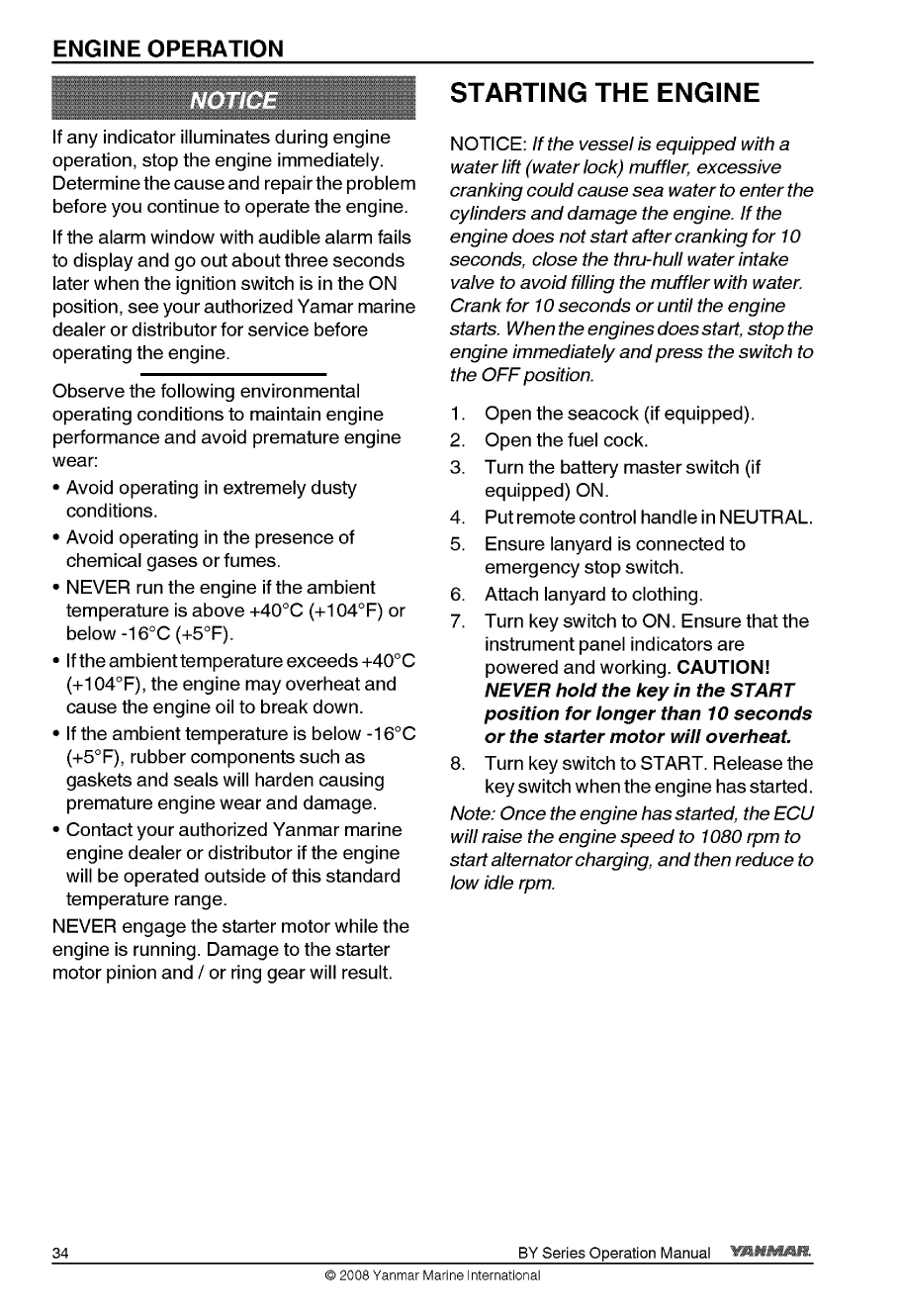 4by2 150z: Yanmar Diesel Sterndrive Engine 150hp/110kw Bravo 2 Owners Manual
