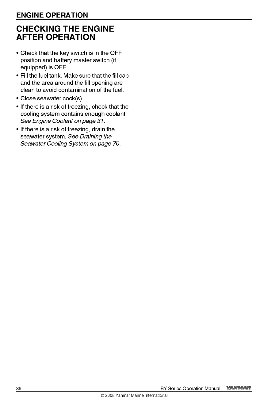 6by2 220z: Yanmar Diesel Sterndrive Engine 220hp/162kw Bravo 1 Owners Manual