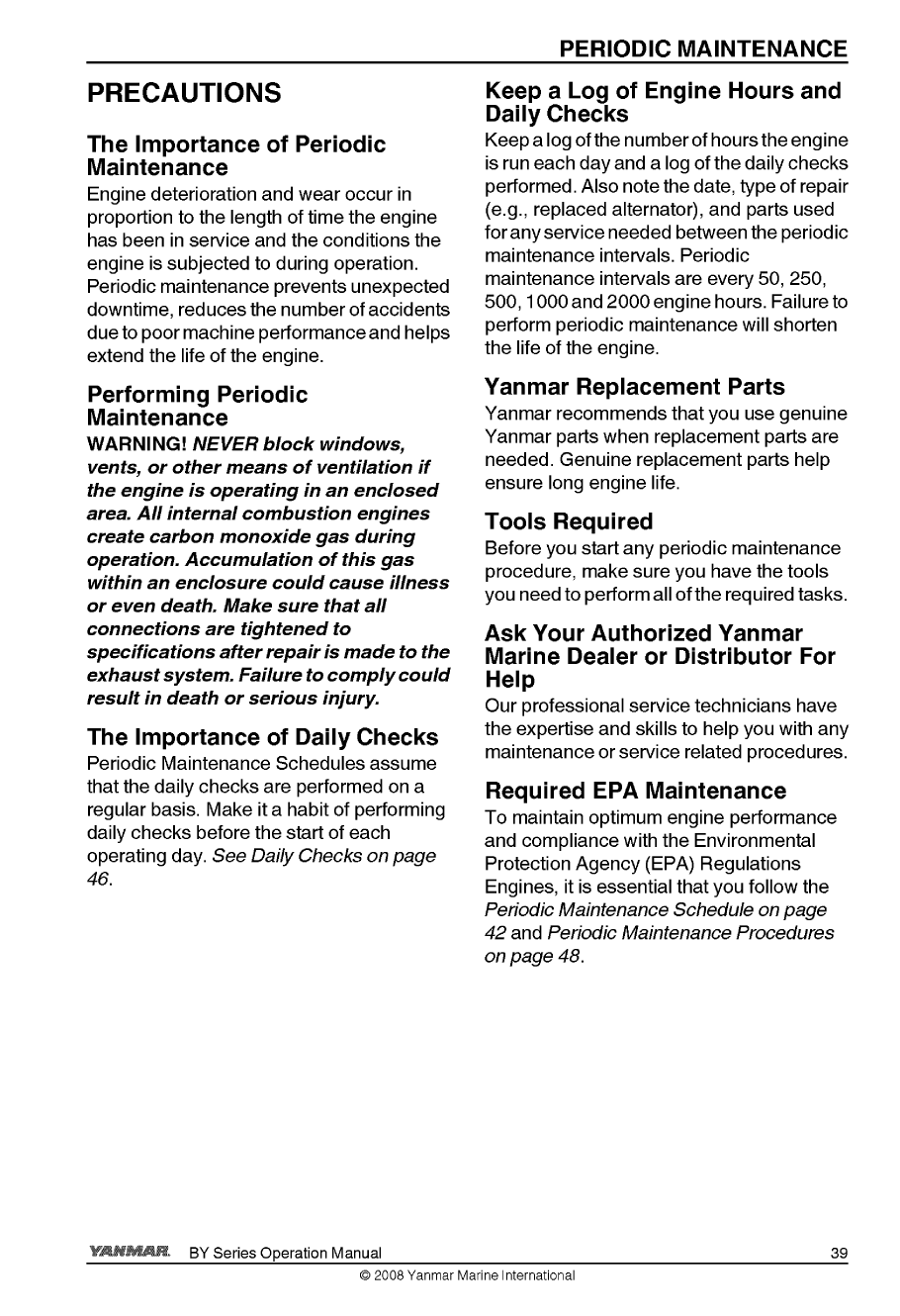 4by2 150z: Yanmar Diesel Sterndrive Engine 150hp/110kw Bravo 2 Owners Manual