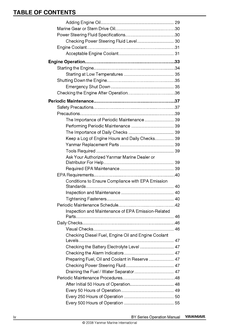 6by2 220z: Yanmar Diesel Sterndrive Engine 220hp/162kw Bravo 3 Owners Manual