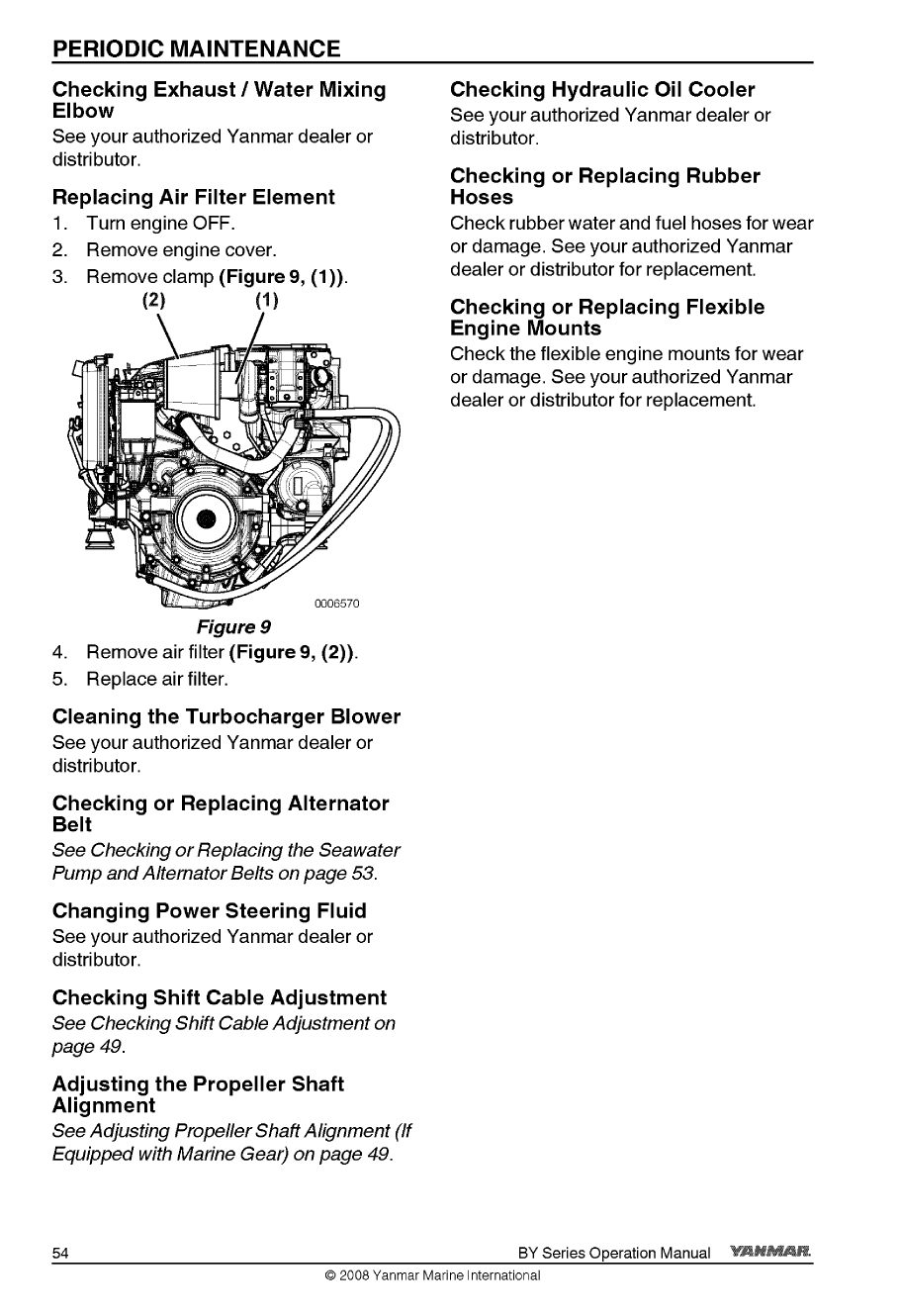 6by2 220z: Yanmar Diesel Sterndrive Engine 220hp/162kw Bravo 1 Owners Manual