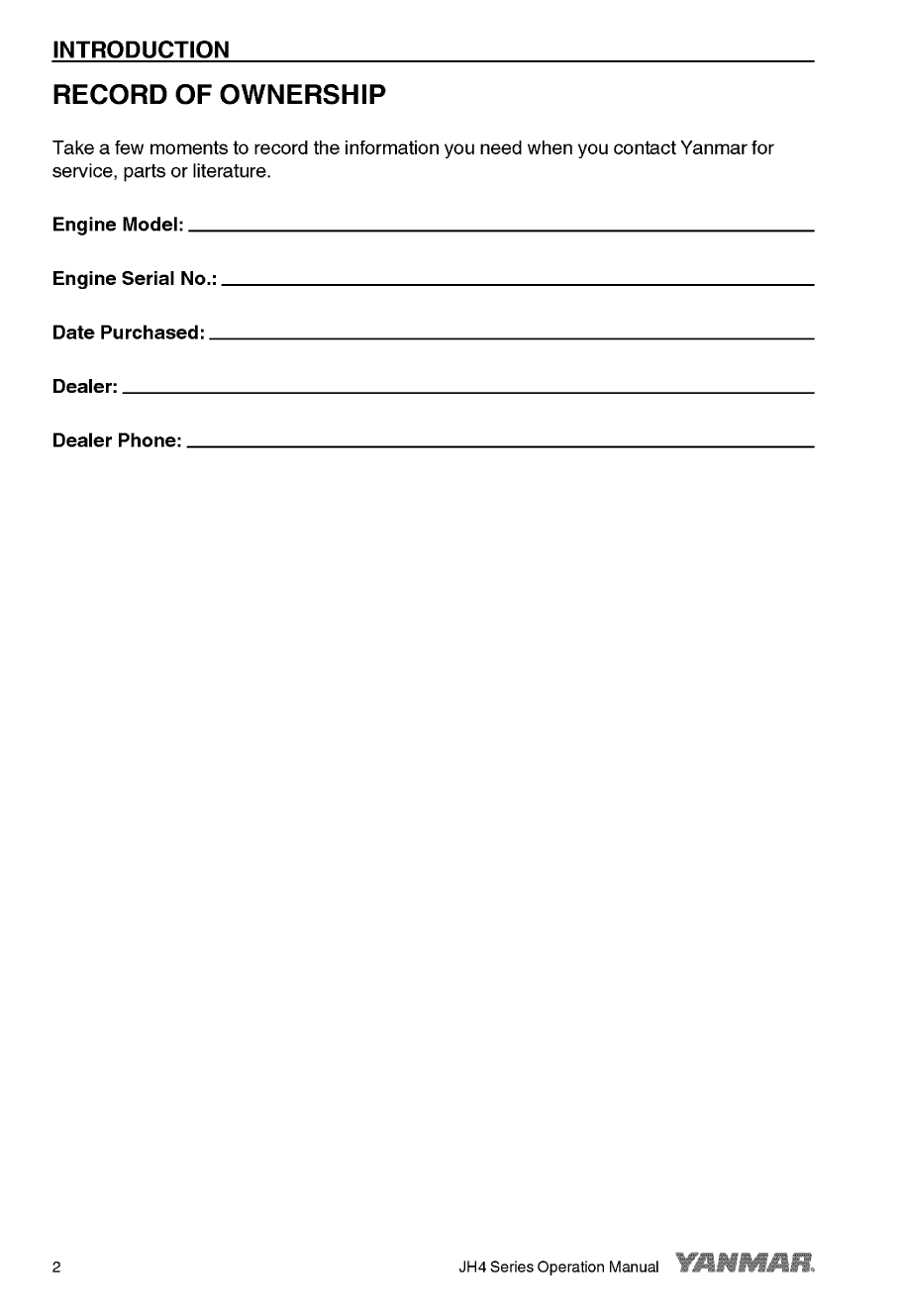 '4jh4 hte: Yanmar Inboard Engine 110hp/80.9kw Owners Manual'