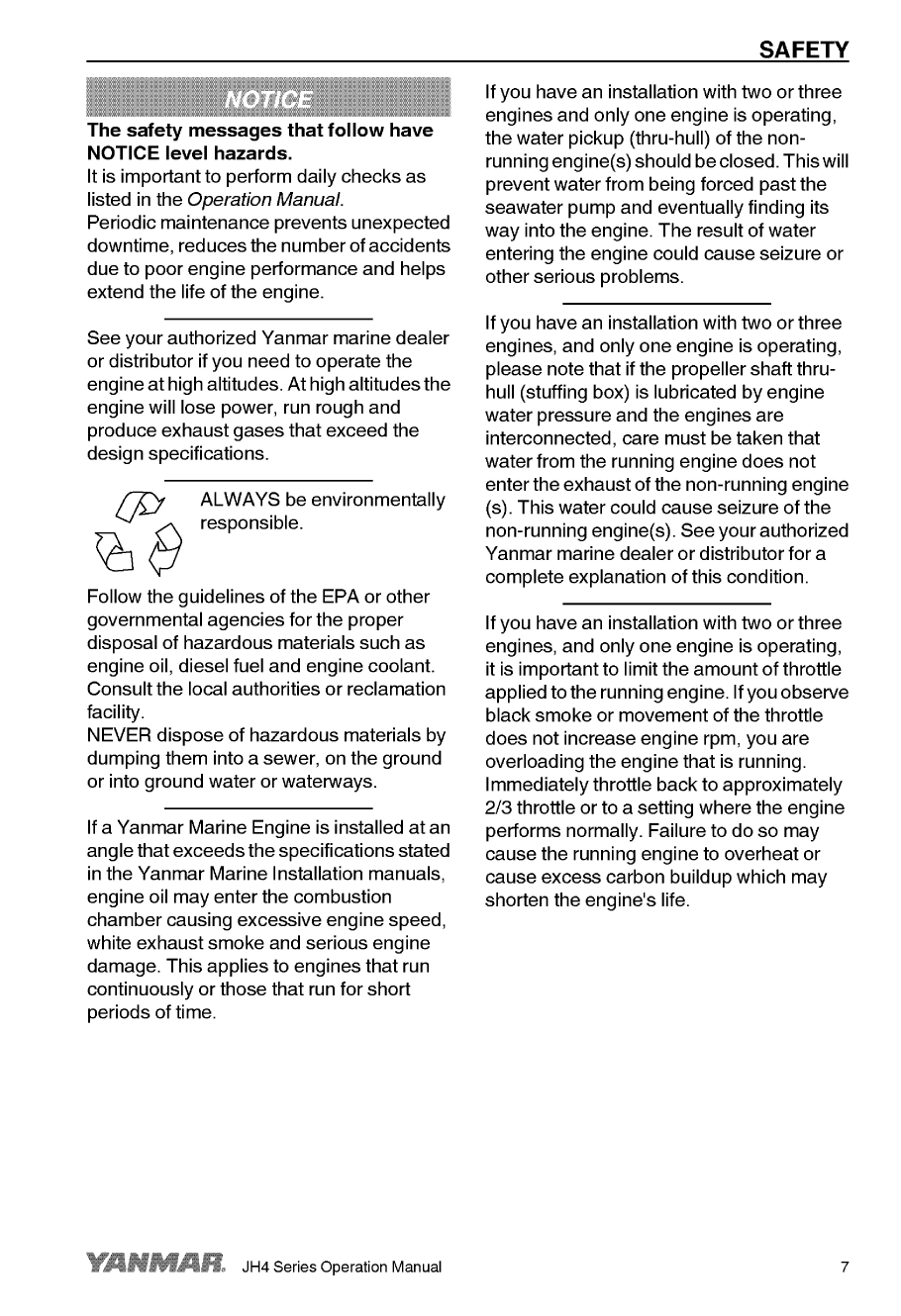 '4jh4 hte: Yanmar Inboard Engine 110hp/80.9kw Owners Manual'