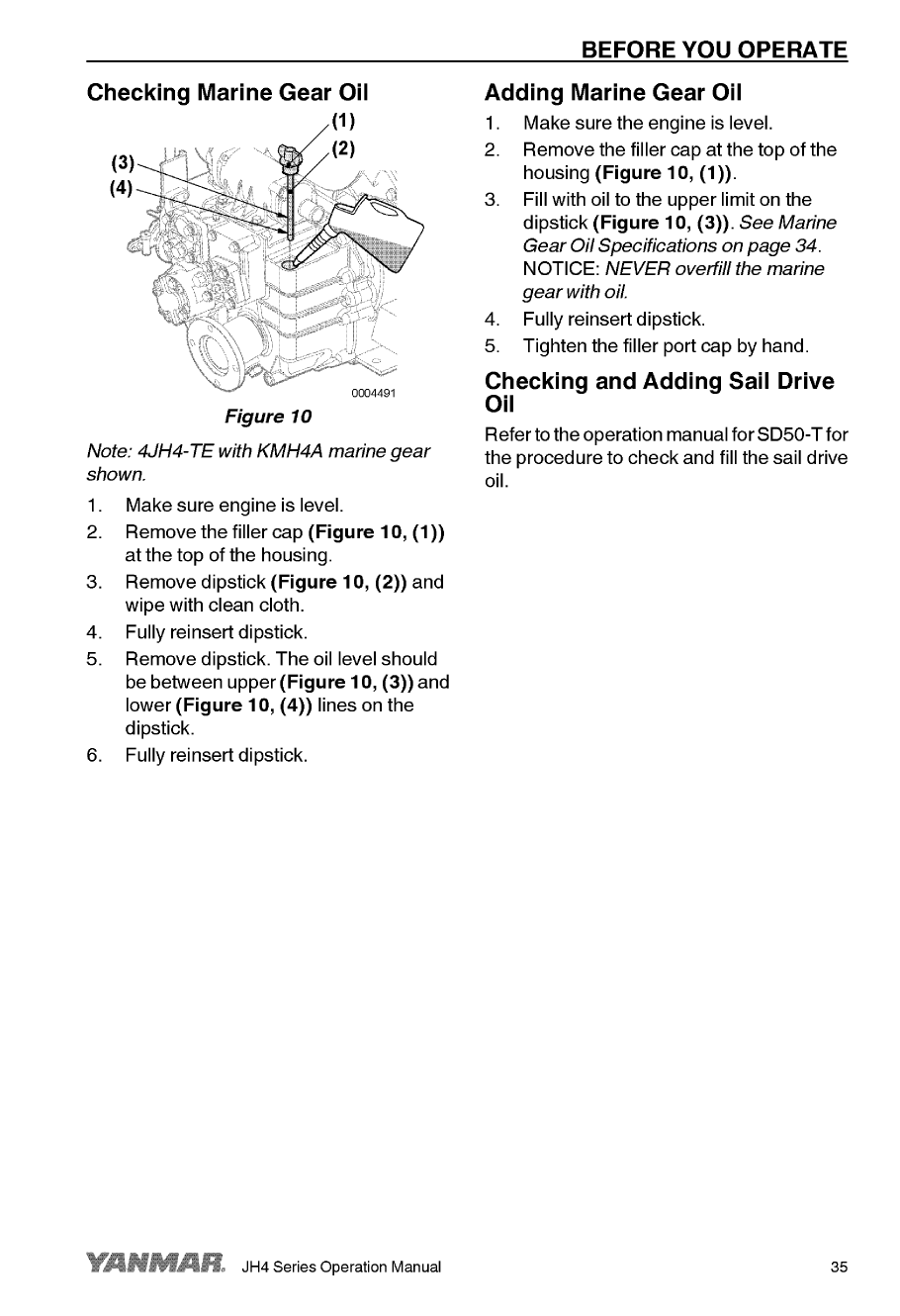 '4jh4 hte: Yanmar Inboard Engine 110hp/80.9kw Owners Manual'