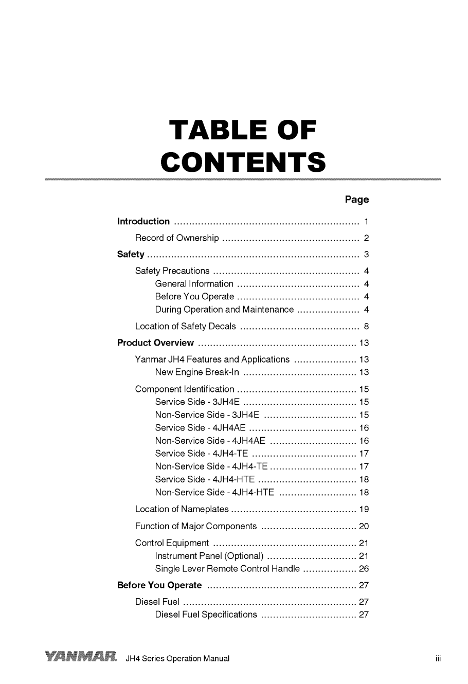 '4jh4 te: Yanmar Inboard Engine 75hp/55kw Owners Manual'