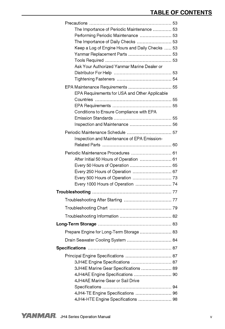 '4jh4 hte: Yanmar Inboard Engine 110hp/80.9kw Owners Manual'