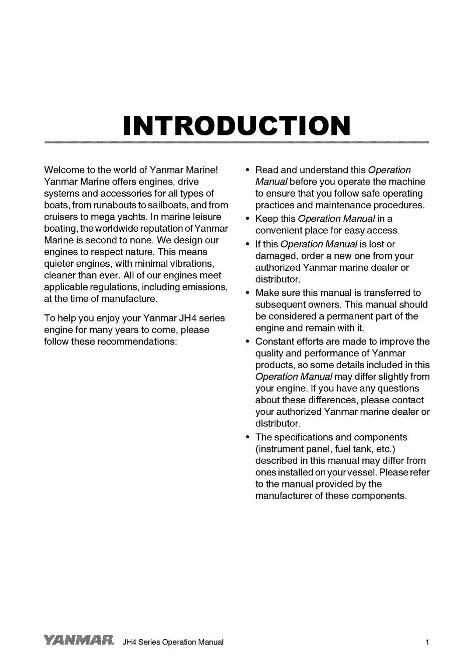 '4jh4 hte: Yanmar Inboard Engine 110hp/80.9kw Owners Manual'