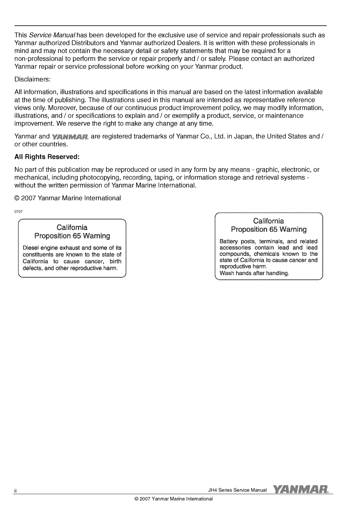 '4jh4 hte: Yanmar Inboard Engine 110hp/80.9kw Owners Manual'
