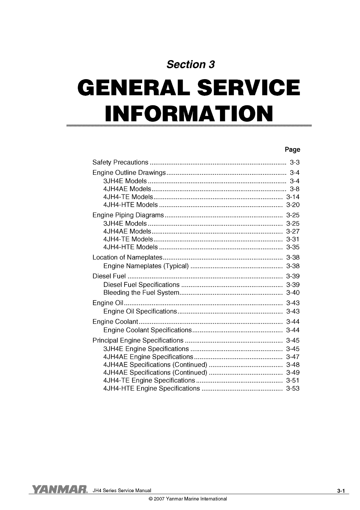 4jh4 te: Yanmar Inboard Engine 75hp/55kw Service Manual