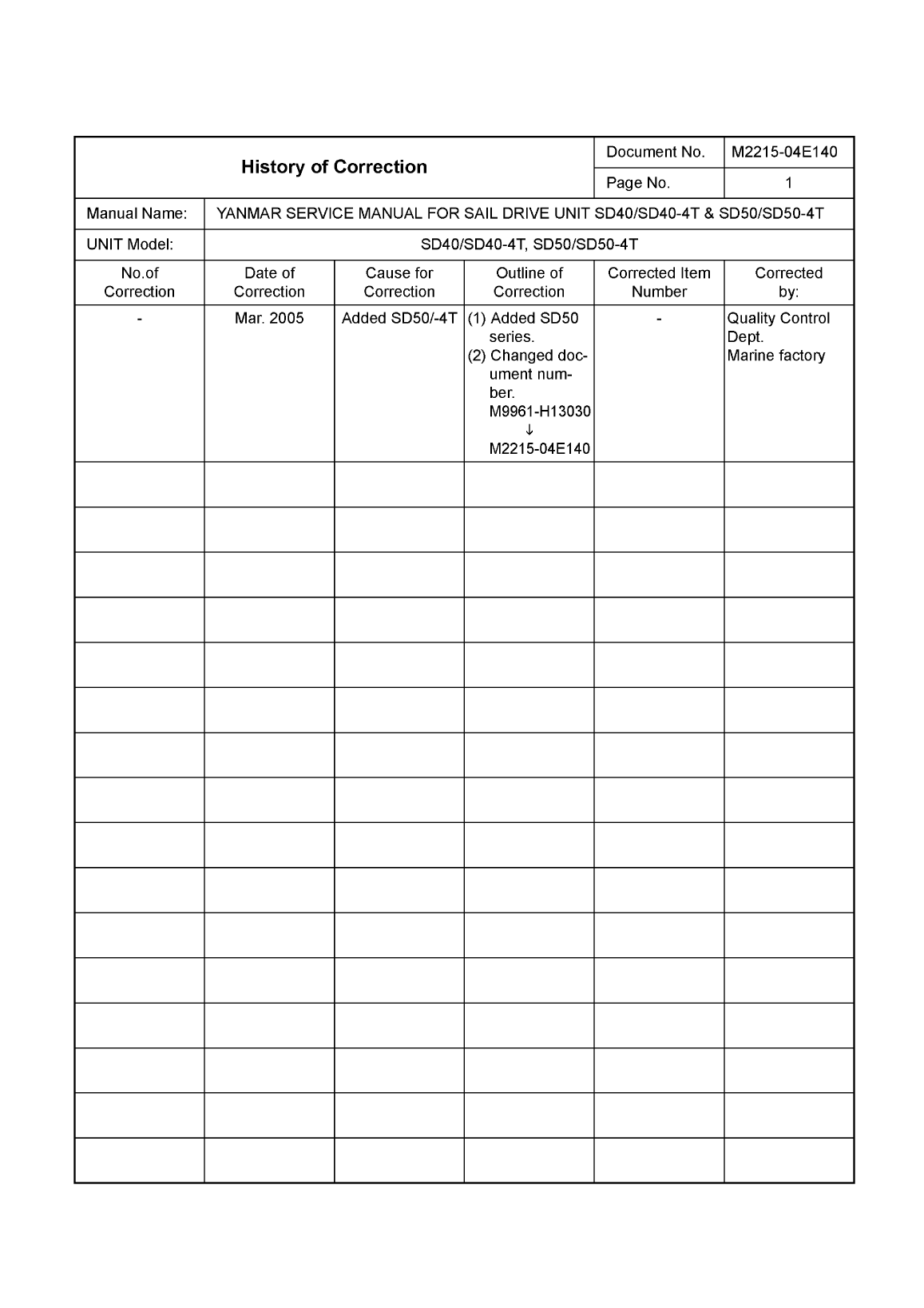 4jh5e sd: Yanmar Saildrive Engine 54hp/40.5kw Service Manual