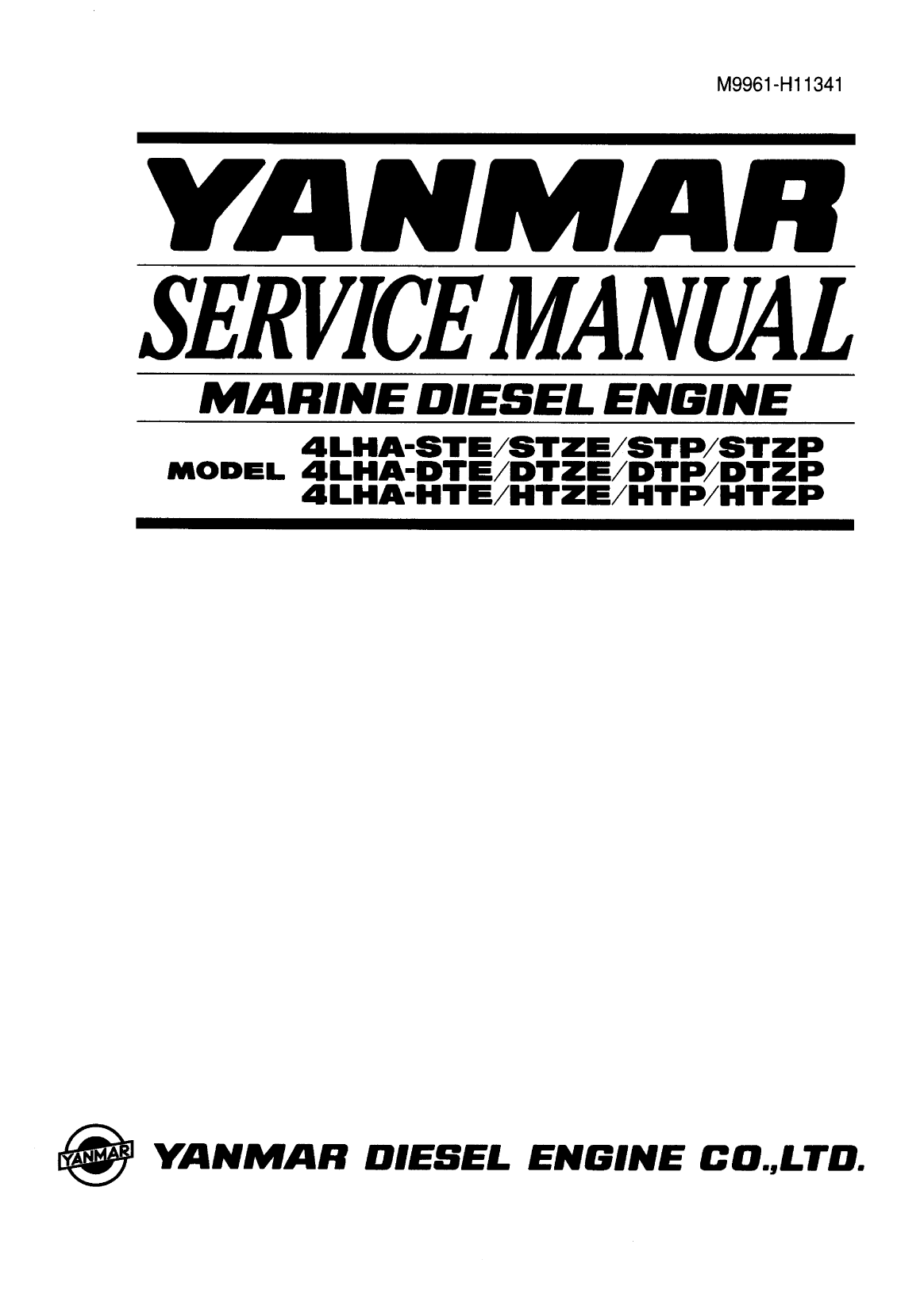 '4lha stzp: Yanmar Diesel Sterndrive Engine 150hp/110kw Bravo 3 Service Manual'