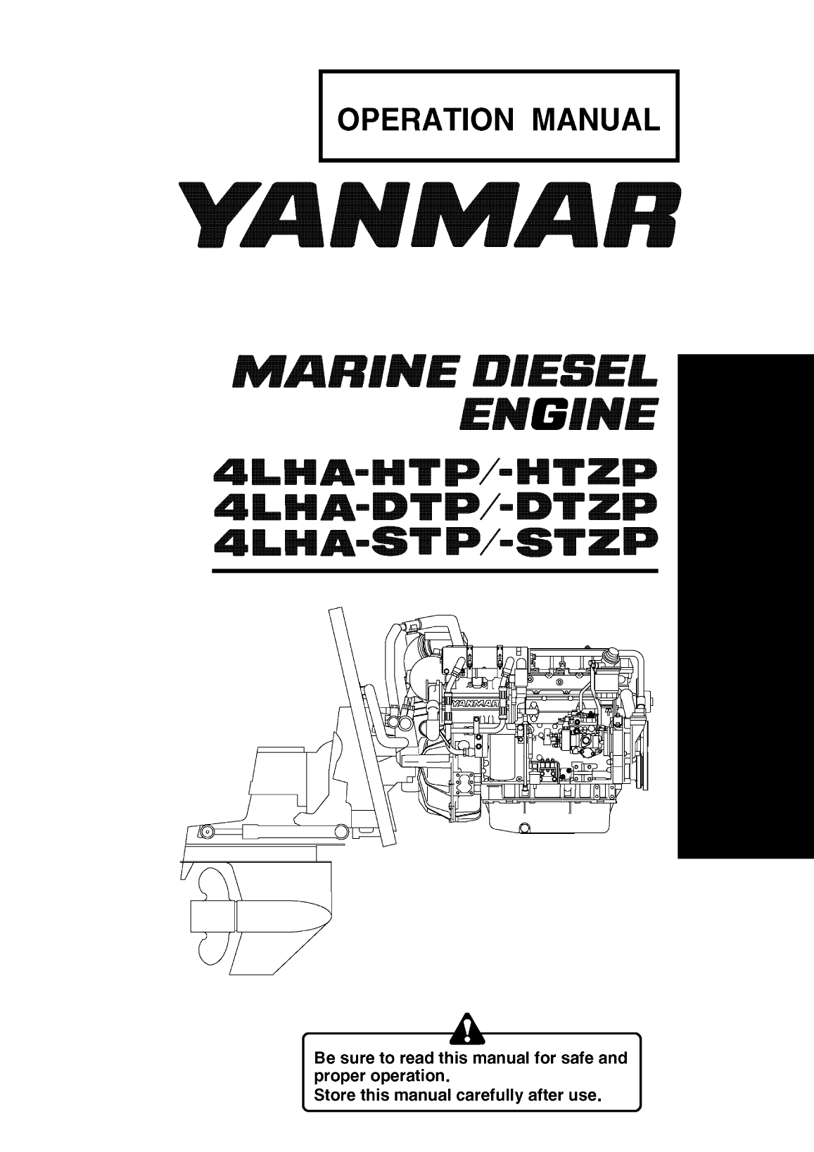'4lha stzp: Yanmar Diesel Sterndrive Engine 240hp/179kw Bravo 1 Owners Manual'