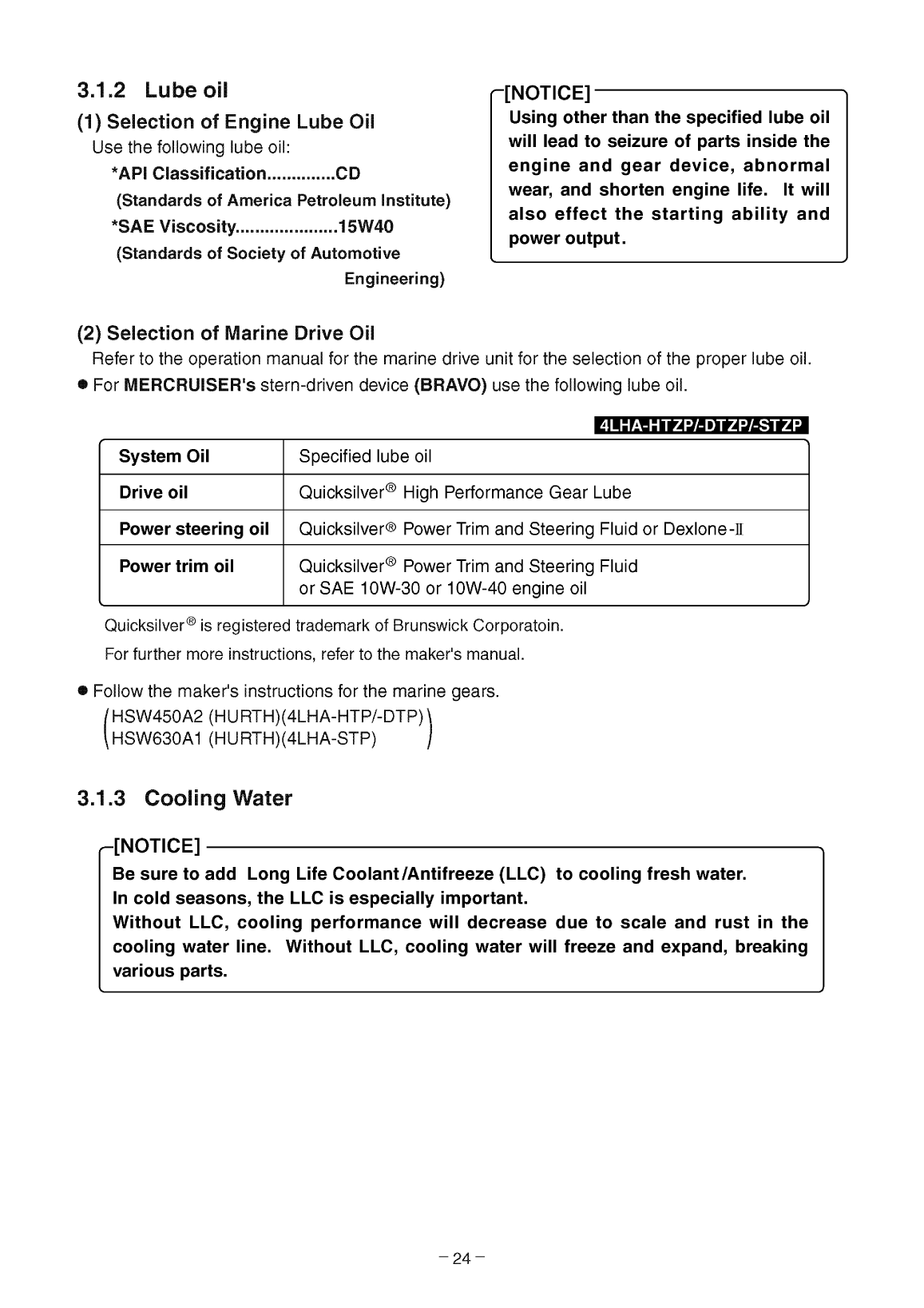 '4lha stzp: Yanmar Diesel Sterndrive Engine 240hp/179kw Bravo 1 Owners Manual'