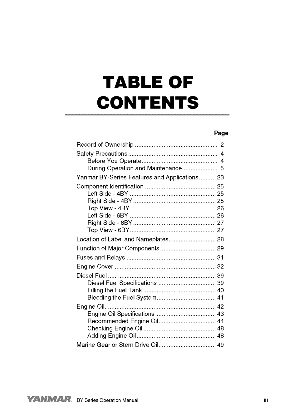 6by2 220: Yanmar Inboard Engine 220hp/162kw Owners Manual