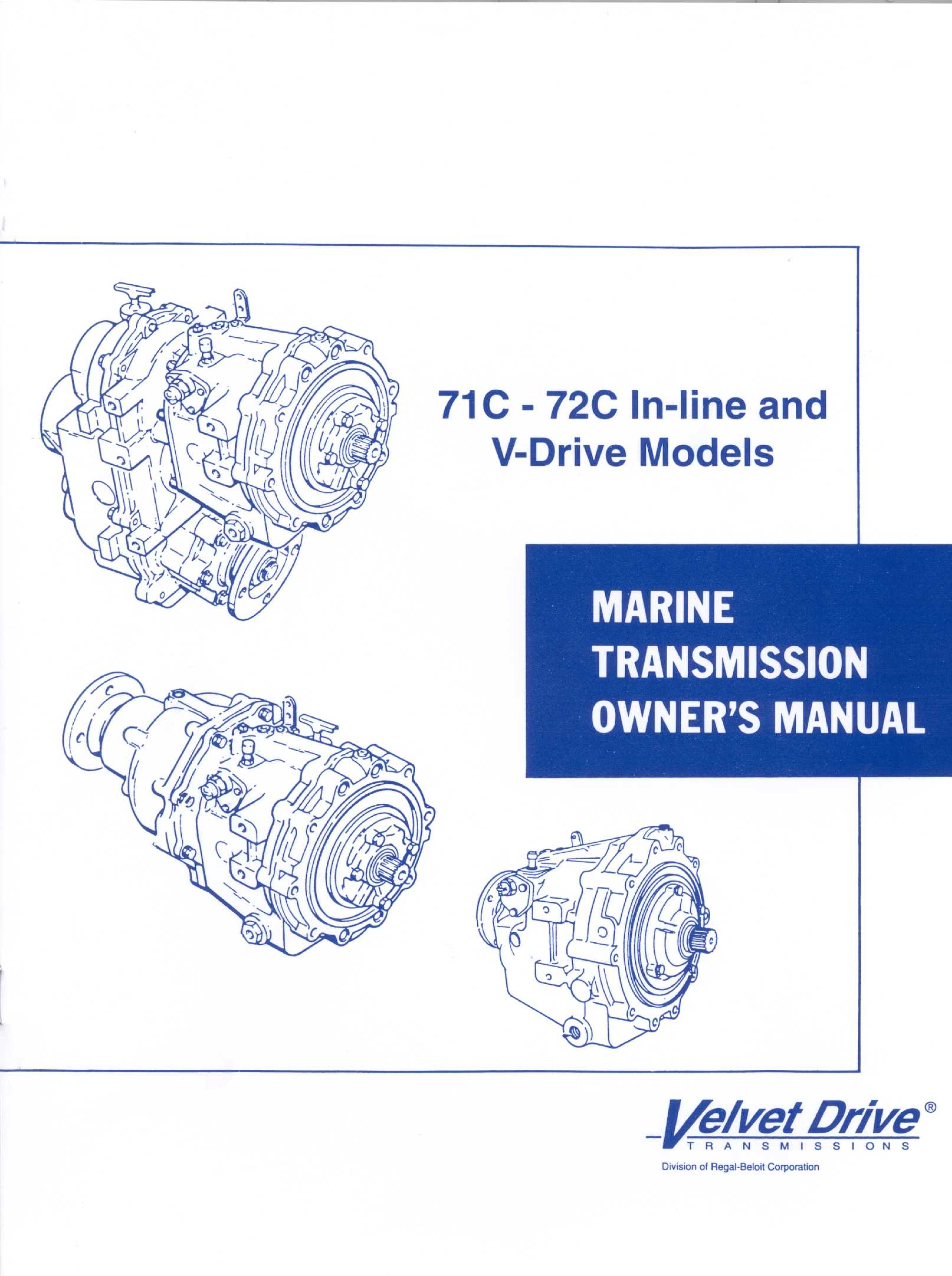 Borg Warner Velvet 71c 72c Transmission Owners Manual