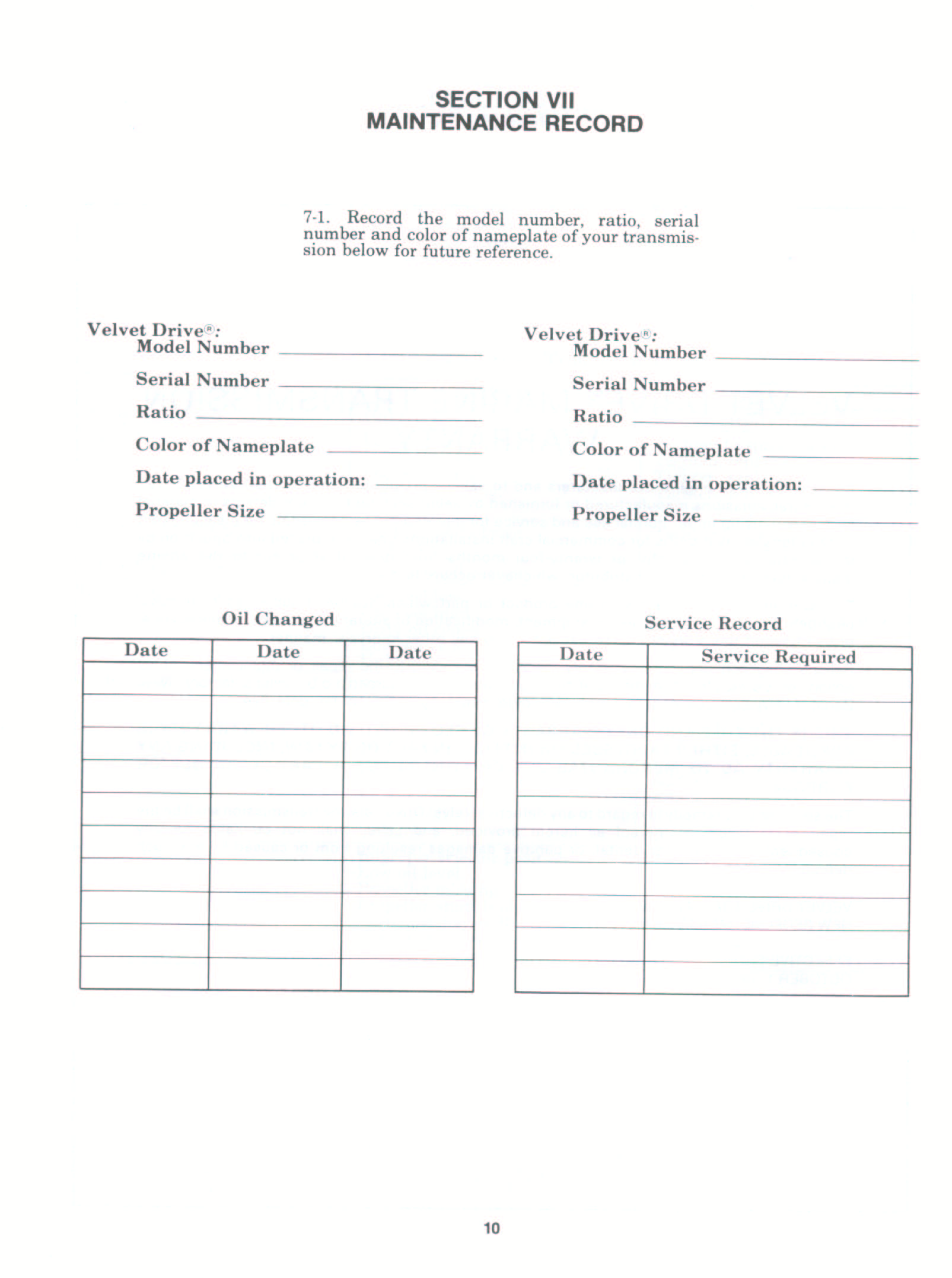 Borg Warner Velvet 71c 72c Transmission Owners Manual