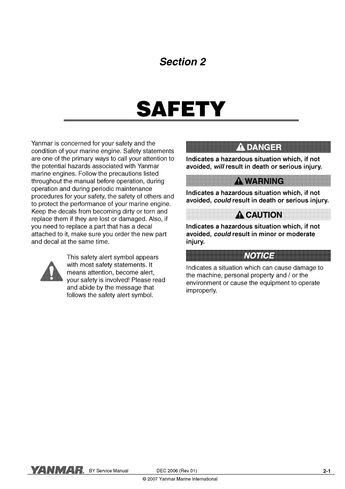 6by2 260: Yanmar Inboard Engine 260hp/191kw Service Manual