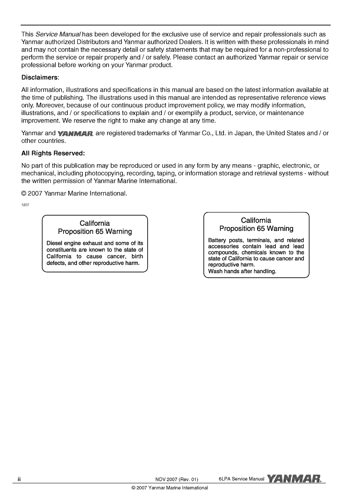 6lpa stp: Yanmar Inboard Engine 315hp/232kw Service Manual