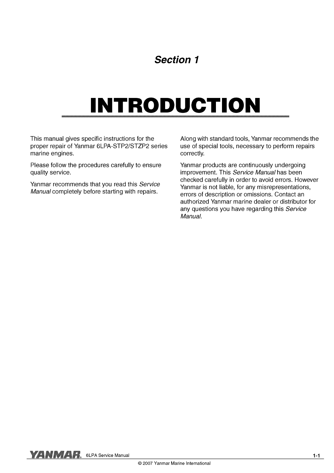 6lpa stp: Yanmar Inboard Engine 315hp/232kw Service Manual