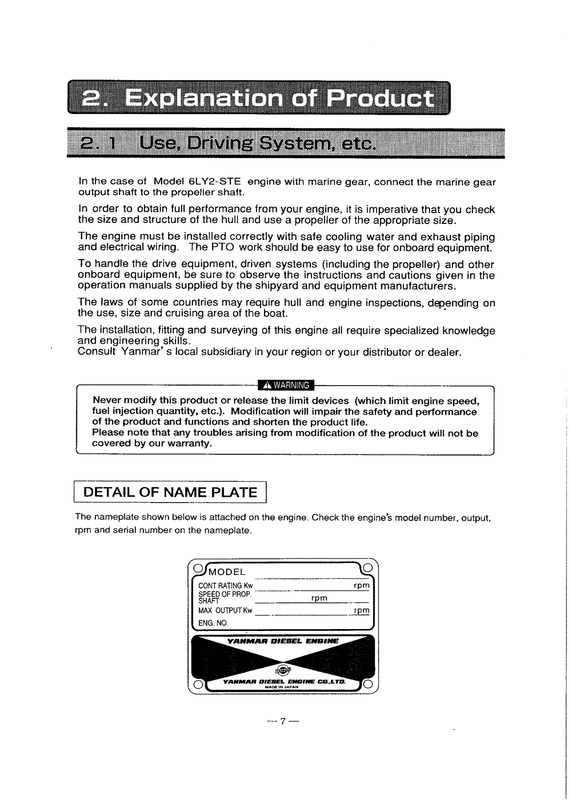 6ly2 stp: Yanmar Inboard Engine 440hp/324kw Owners Manual