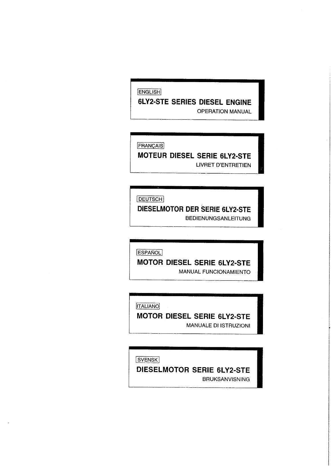 6ly2 stp: Yanmar Inboard Engine 440hp/324kw Owners Manual
