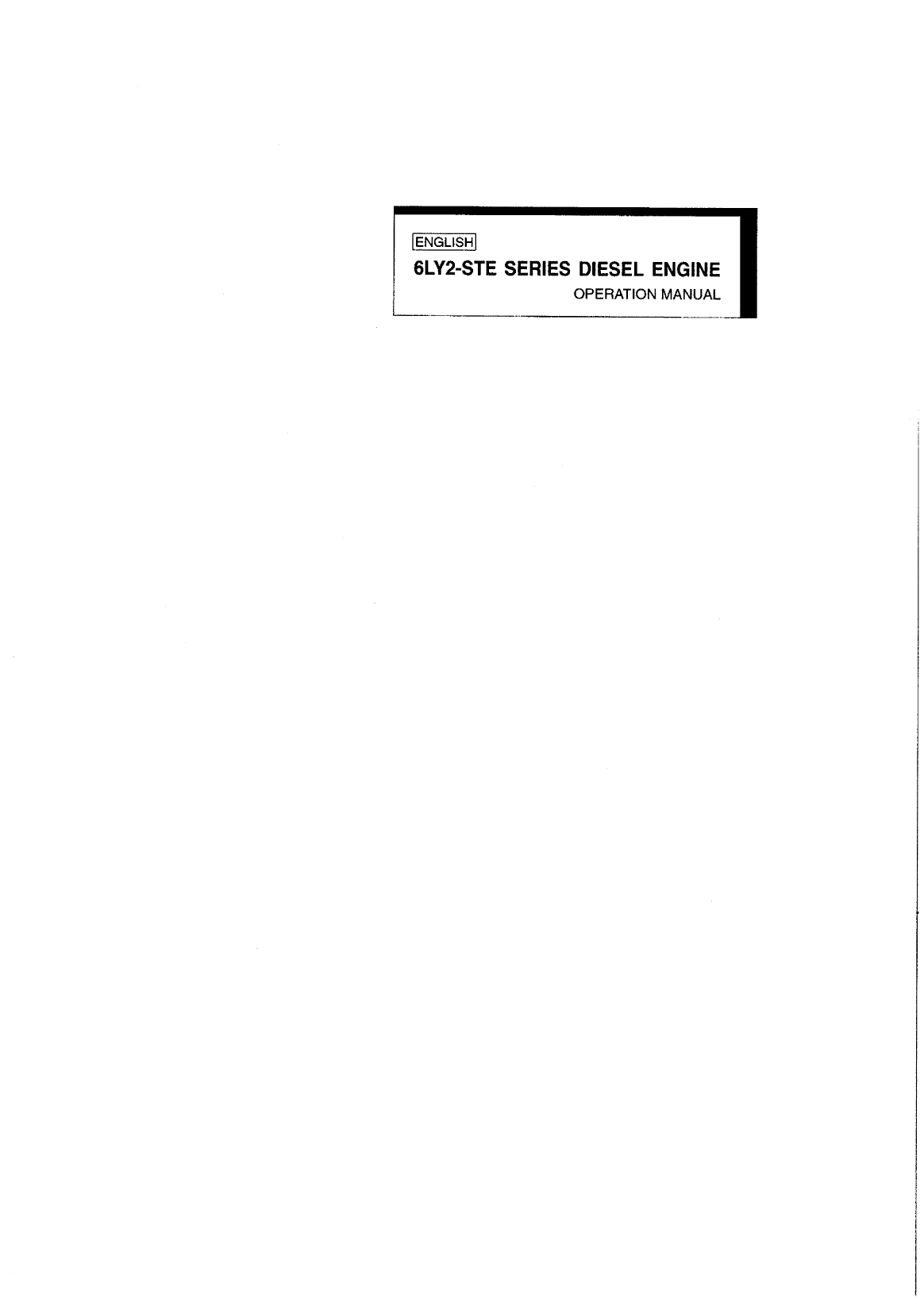 6ly2 stp: Yanmar Inboard Engine 440hp/324kw Owners Manual