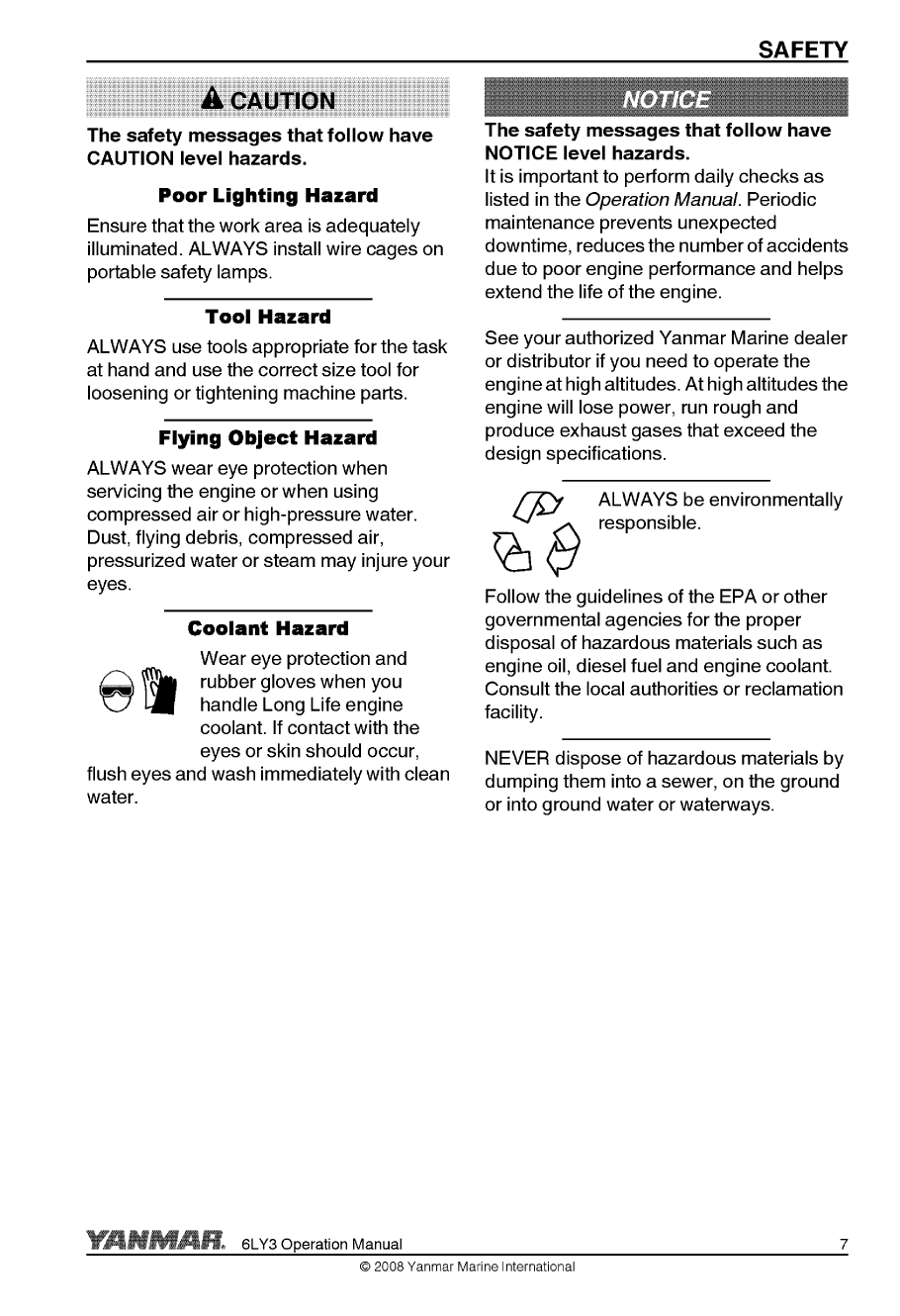 6ly3 utp: Yanmar Inboard Engine 380hp/279kw Owners Manual