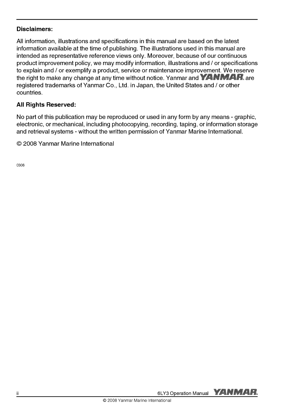 6ly3 etp: Yanmar Inboard Engine 480hp/353kw Owners Manual