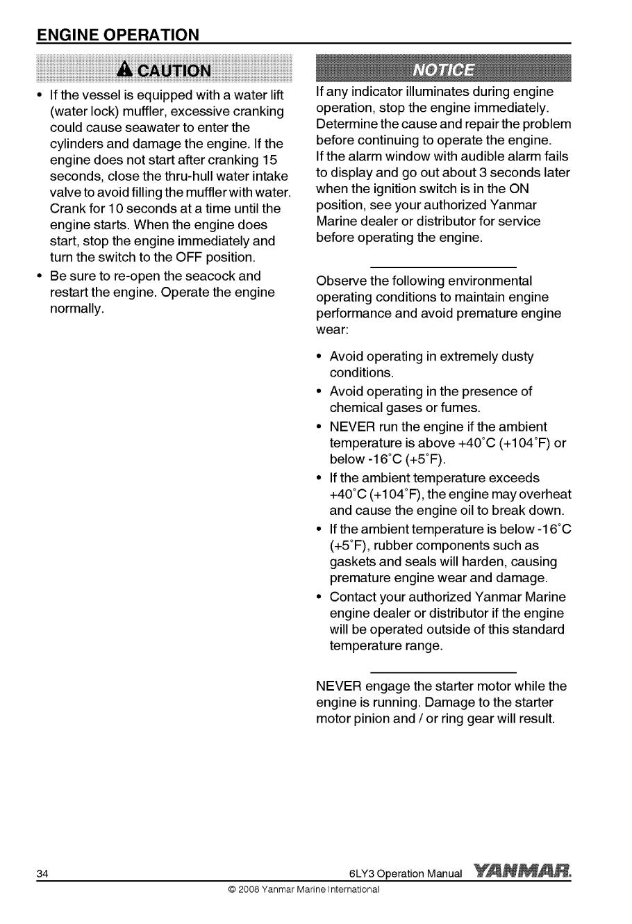 6ly3 utp: Yanmar Inboard Engine 380hp/279kw Owners Manual