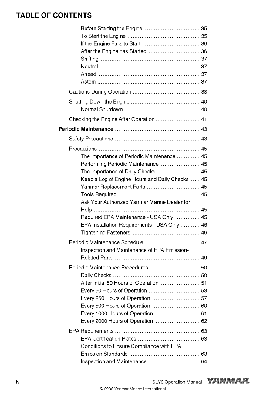 6ly3 etp: Yanmar Inboard Engine 480hp/353kw Owners Manual